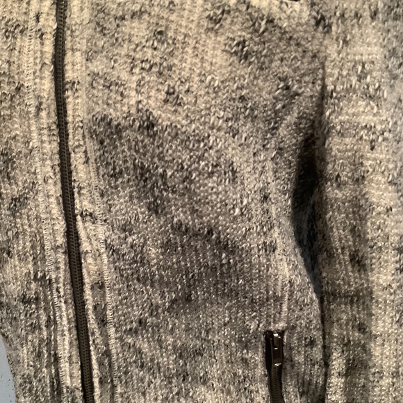 Eileen Fisher Zipper Front Knit Jacket Black/Cream - Picture 6 of 11